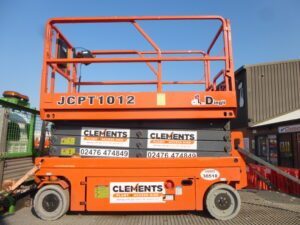 10m Dingli Scissor lift for hire from Coventry's No1 Independent Plant Hire Company